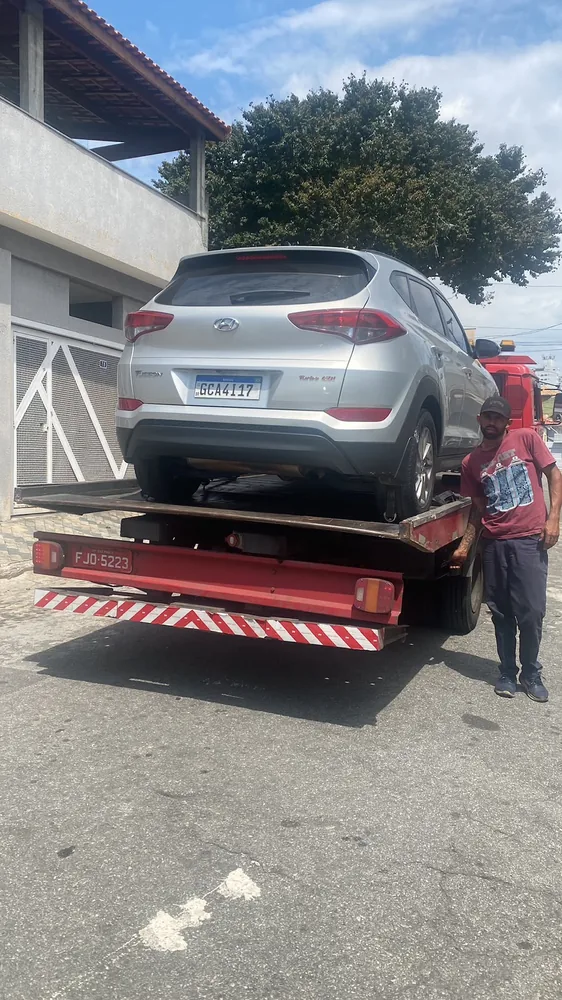 Empilhadeira transportada por guincho